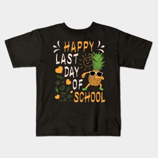 Happy Last Day Of School Pineapple Dabbing Kids T-Shirt